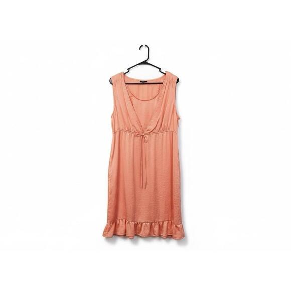 Talbots Dresses & Skirts - Talbots Women’s Sleeveless Peachy Orange Silky Dress Size 16 Empire Waist